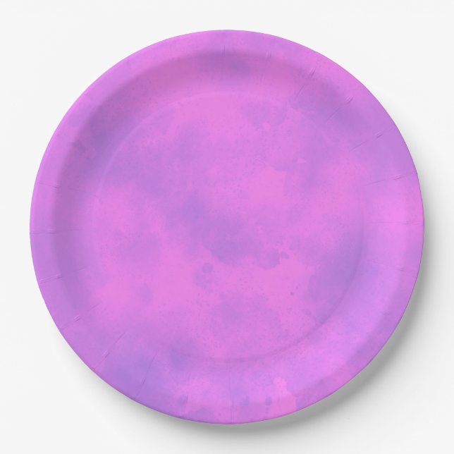 Stylish Storm cloud effect Pink Paper Plates (Front)