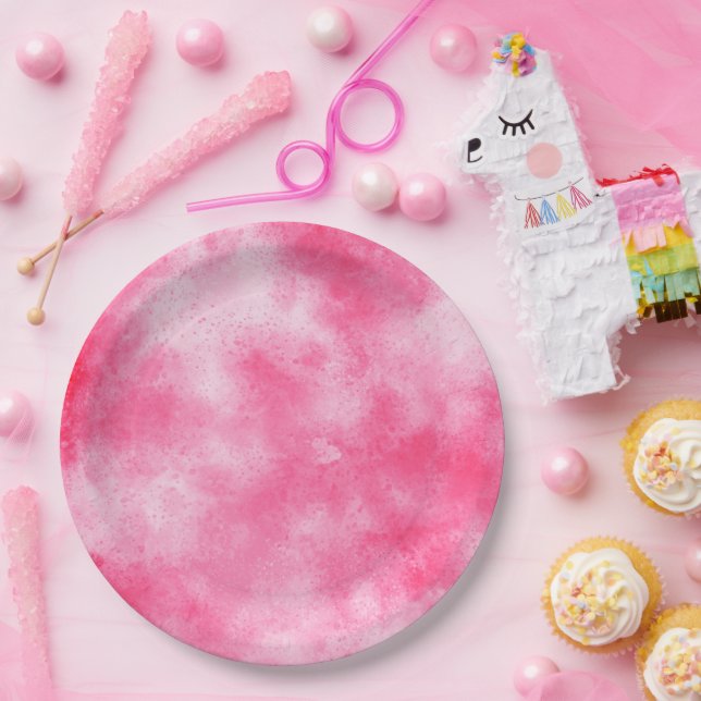 Stylish Storm cloud effect  Pink  Paper Plates (Party)