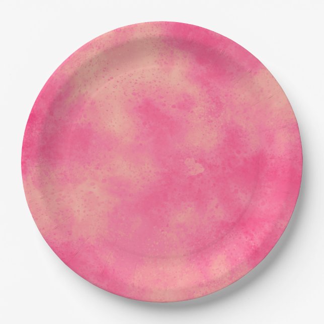 Stylish Storm cloud effect Pink Paper Plates (Front)