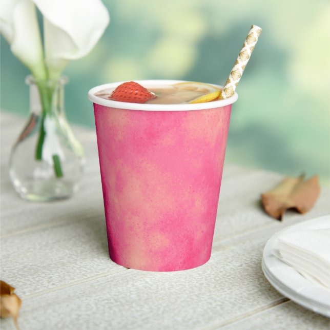 Stylish Storm cloud effect Pink yellow Paper Cups (Insitu)