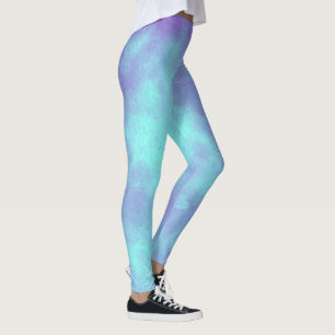 Stylish Storm cloud effect purple blue Leggings