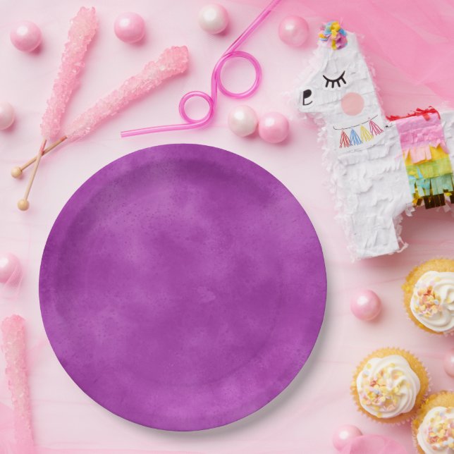 Stylish Storm cloud effect Violet  Paper Plates (Party)