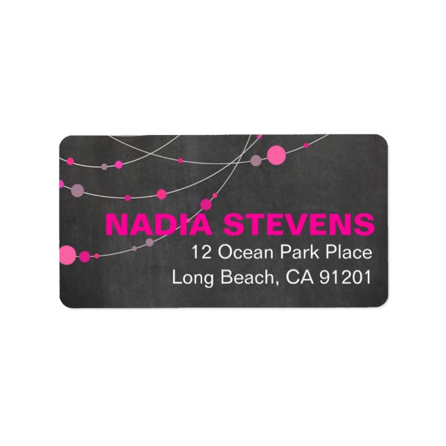 Stylish Strands | chalkboard fuschia Label (Front)