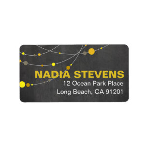 Stylish Strands chalkboard yellow Label
