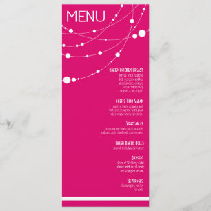 Stylish Strands Wedding Menu fuschia