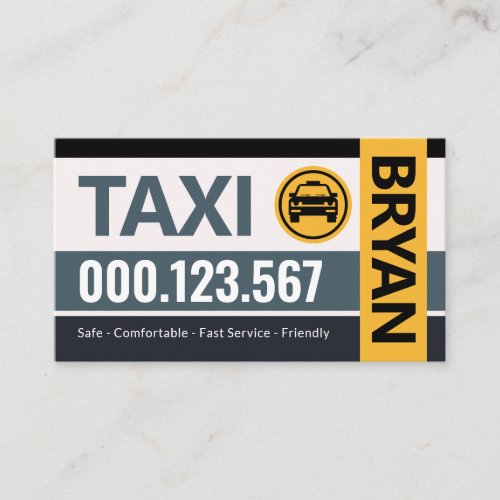 Stylish Stripe Layers Taxi Cab Business Card