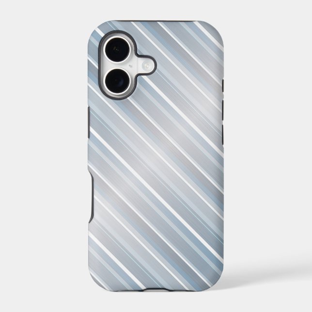 Stylish striped gray-blue iphone case (Back)