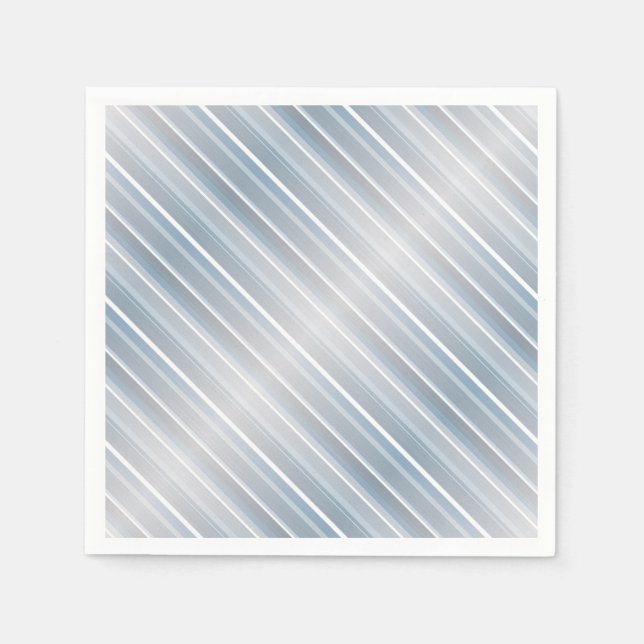 Stylish striped gray-blue  napkins (Front)