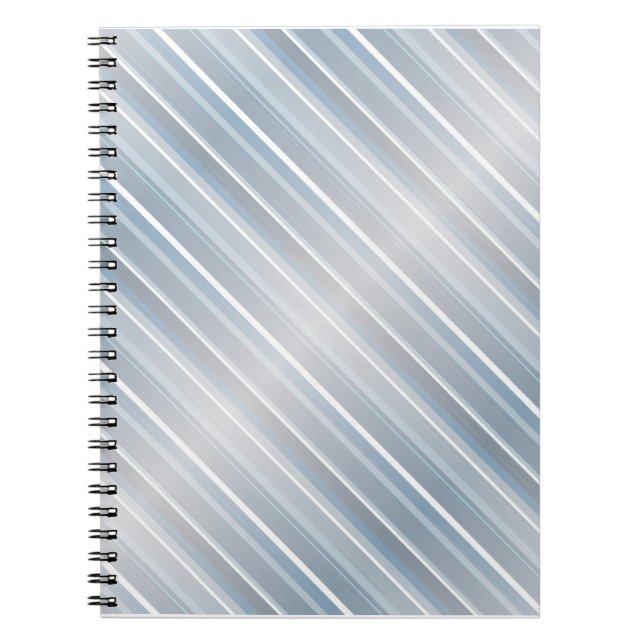 Stylish striped gray-blue notebook (Front)