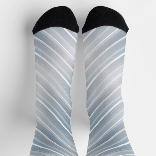 Stylish striped gray-blue socks (Top)