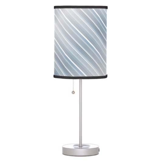 Stylish striped gray-blue   table lamp (Right)