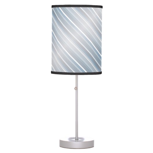 Stylish striped gray-blue   table lamp (Front)
