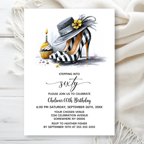 Stylish Striped High Heel Shoes 60th Birthday