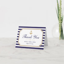 Stylish Striped Nautical Thank You Note Card