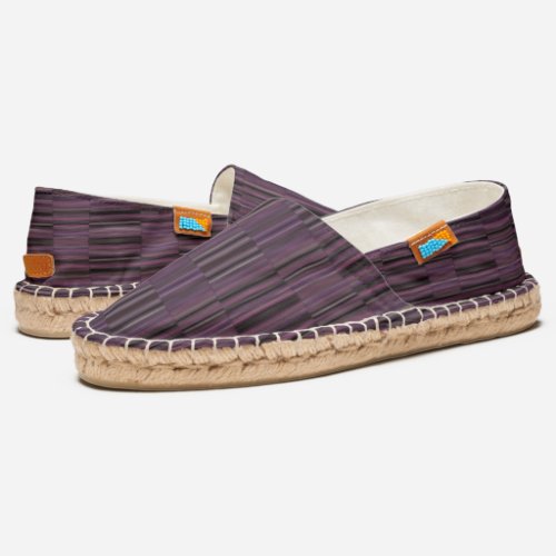 Stylish Striped Pattern Aubergine Gray Espadrilles