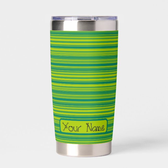 Stylish Striped Tumbler – Your Go-To Travel Mug (Front)