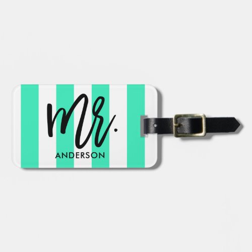 Stylish Stripes and Typography Luggage Tag