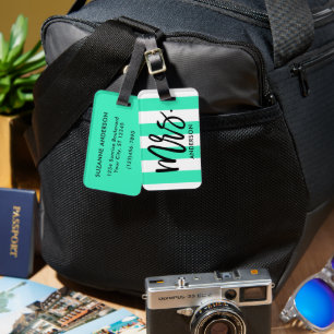 Stylish Stripes and Typography Luggage Tag