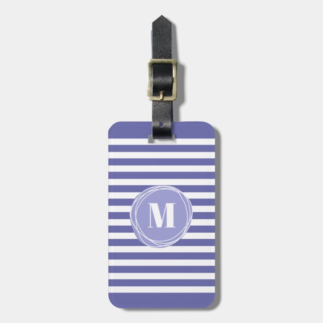Stylish Stripes Monogram  Luggage Tag (Front Vertical)