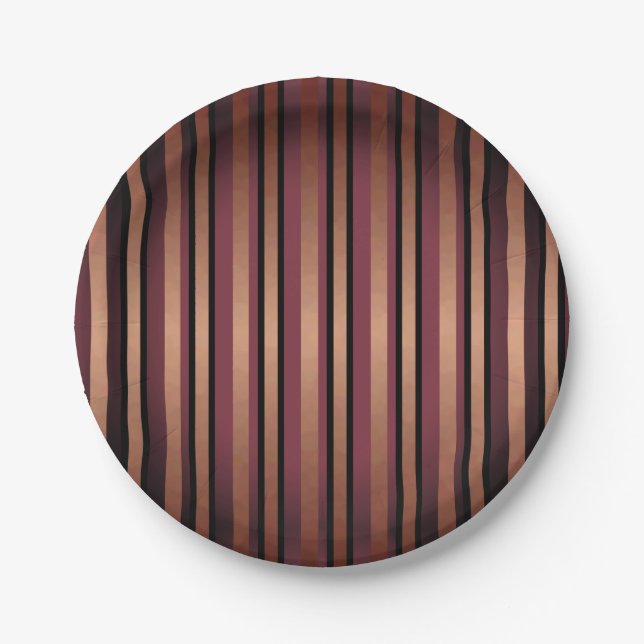 Stylish Stripes Pattern Paper Plates (Front)