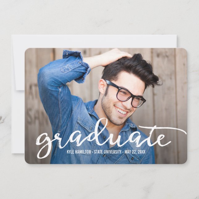 Stylish Strokes Graduation Announcement Invitation (Front)
