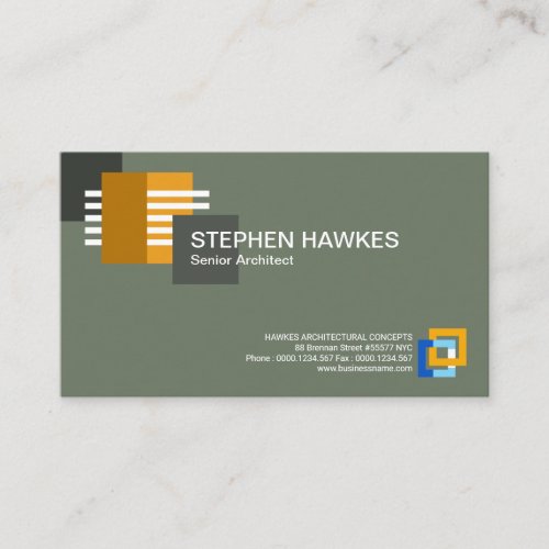 Stylish Structural Lines Building Blocks Architect Business Card