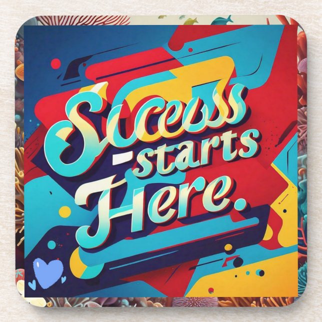 "Stylish Success Statement" Beverage Coaster (Front)