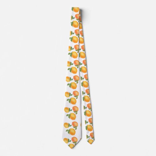 Stylish Sukkot tie with pattern of yellow lemons