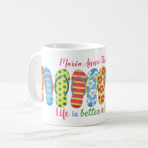 Stylish Summer Beach Simple Fun Flip Flops Coffee Mug