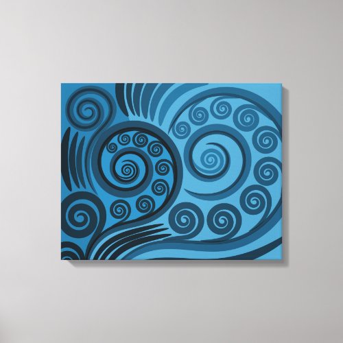 Stylish Summer_Blue Fern Frond Curls Canvas Print