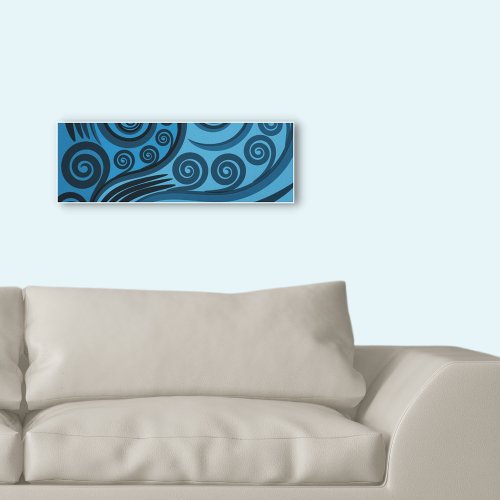 Stylish Summer_Blue Fern Frond Curls Canvas Print