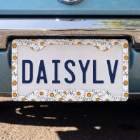 Stylish Summer Daisy Floral License Plate Frame