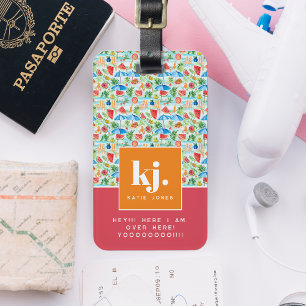 Stylish Summer Funny Personalized Monogram Luggage Tag