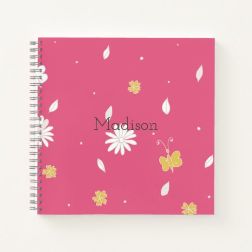 Stylish Summer Pretty Pink Pattern Girls Notebook