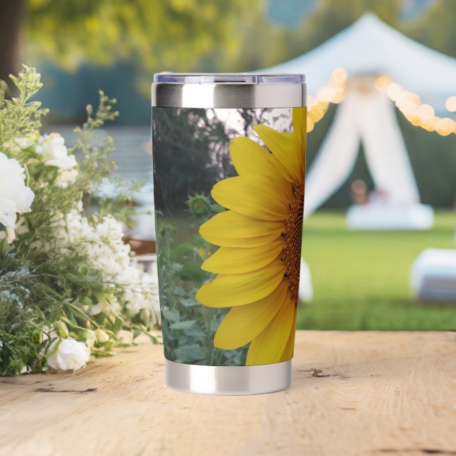 Stylish Sunflower Print Insulated Tumbler (Wedding (Rotated))