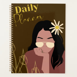 Stylish Sunglasses Girl "Daily Planner" Trendy Planner