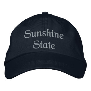 Stylish SUNSHINE STATE Adjustable-Hat Navy Travel Embroidered Baseball Cap