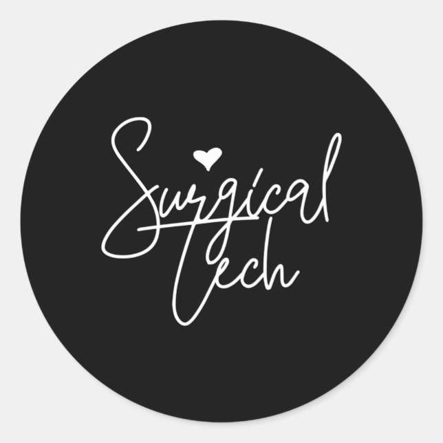 Stylish Surgical Tech Classic Round Sticker (Front)
