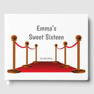 Stylish Sweet 16 Hollywood Red Carpet Birthday Guest Book