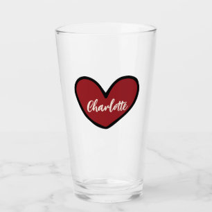 Stylish Sweet Heart Personalized gifts template Glass