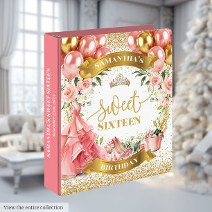 Stylish Sweet Sixteen Memory Album Roses Glitter G 3 Ring Binder