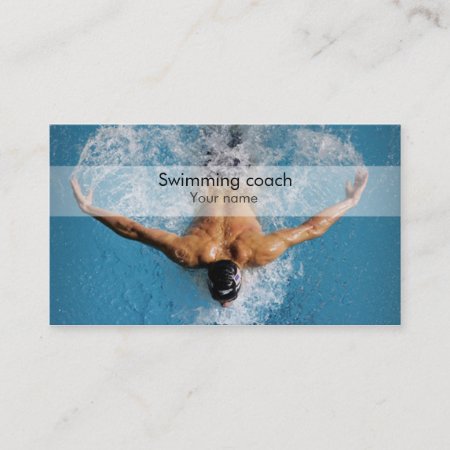 Stylish Swimming Coach Business Card
