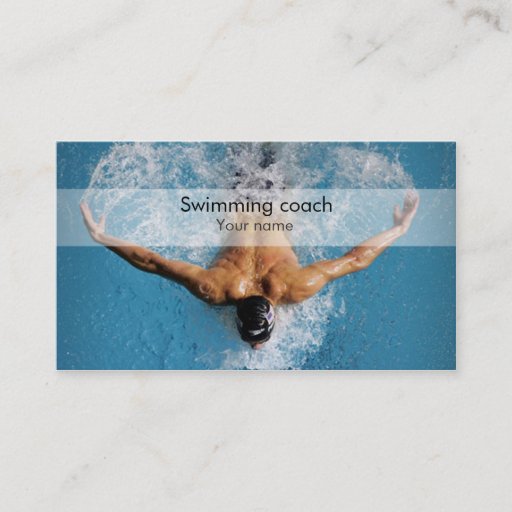 Customizable Stylish swimming coach business card
