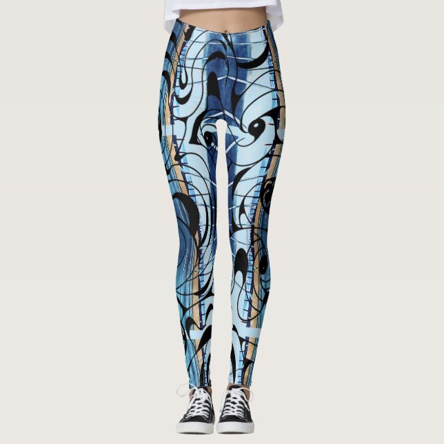 Stylish Swirling Leggings by Joya Eve (Front)