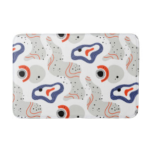 Stylish Swirls and Curbs Abstract Pattern Bath Mat
