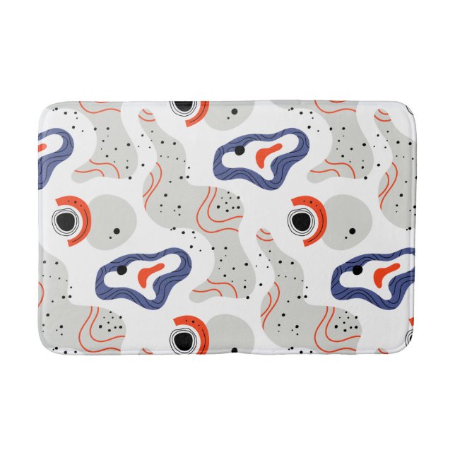 Stylish Swirls and Curbs Abstract Pattern Bath Mat (Front)