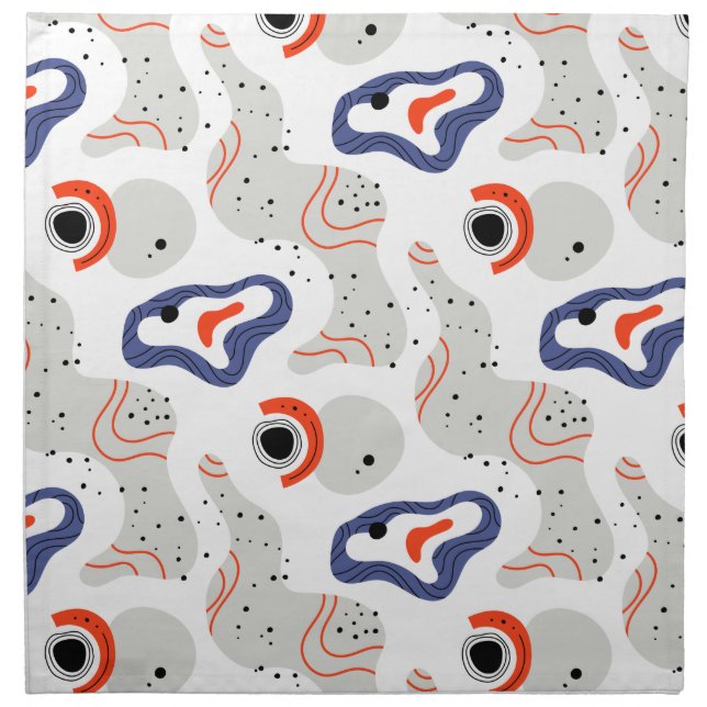 Stylish Swirls and Curbs Abstract Pattern Cloth Napkin (Front)