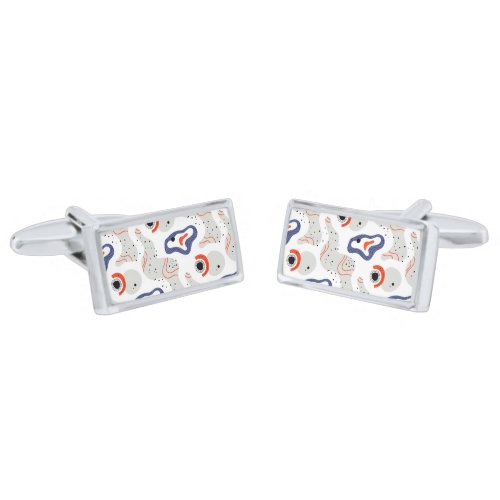 Stylish Swirls and Curbs Abstract Pattern Cufflinks