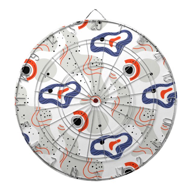 Stylish Swirls and Curbs Abstract Pattern Dart Board (Front)