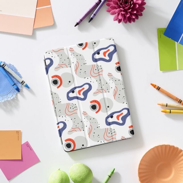 Stylish Swirls and Curbs Abstract Pattern iPad Pro Cover (Desk)